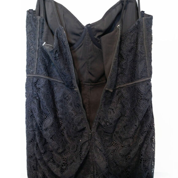 For Love & Lemons Square Neckline Mini Black Dress Pre-Loved Size XL - Picture 6 of 10